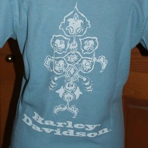 Harley Davidson Hooded T-shirt Waffle NWT Large